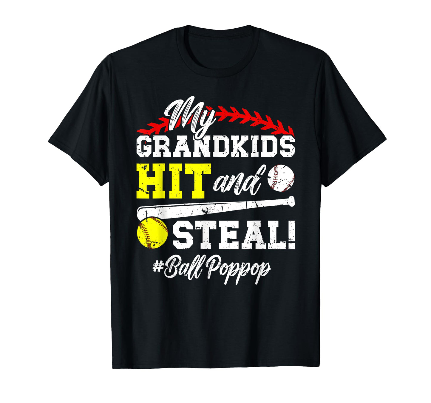 Ball Pop Pop Baseball Softball Pop Pop T-Shirt - Minimalist Print Unisex - T-Shirt, Sweatshirt, Hoodie