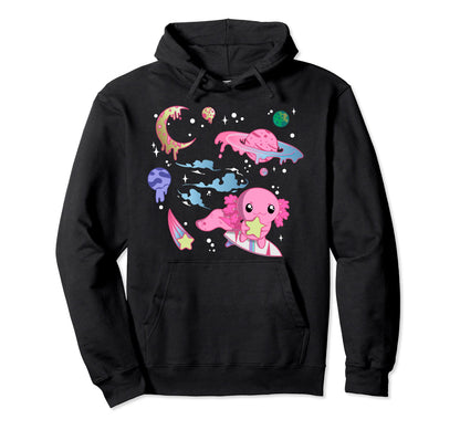 Axolotl Space Pastel Goth Aesthetic Hoodie - Streetwear Style Unisex - T-Shirt, Sweatshirt, Hoodie