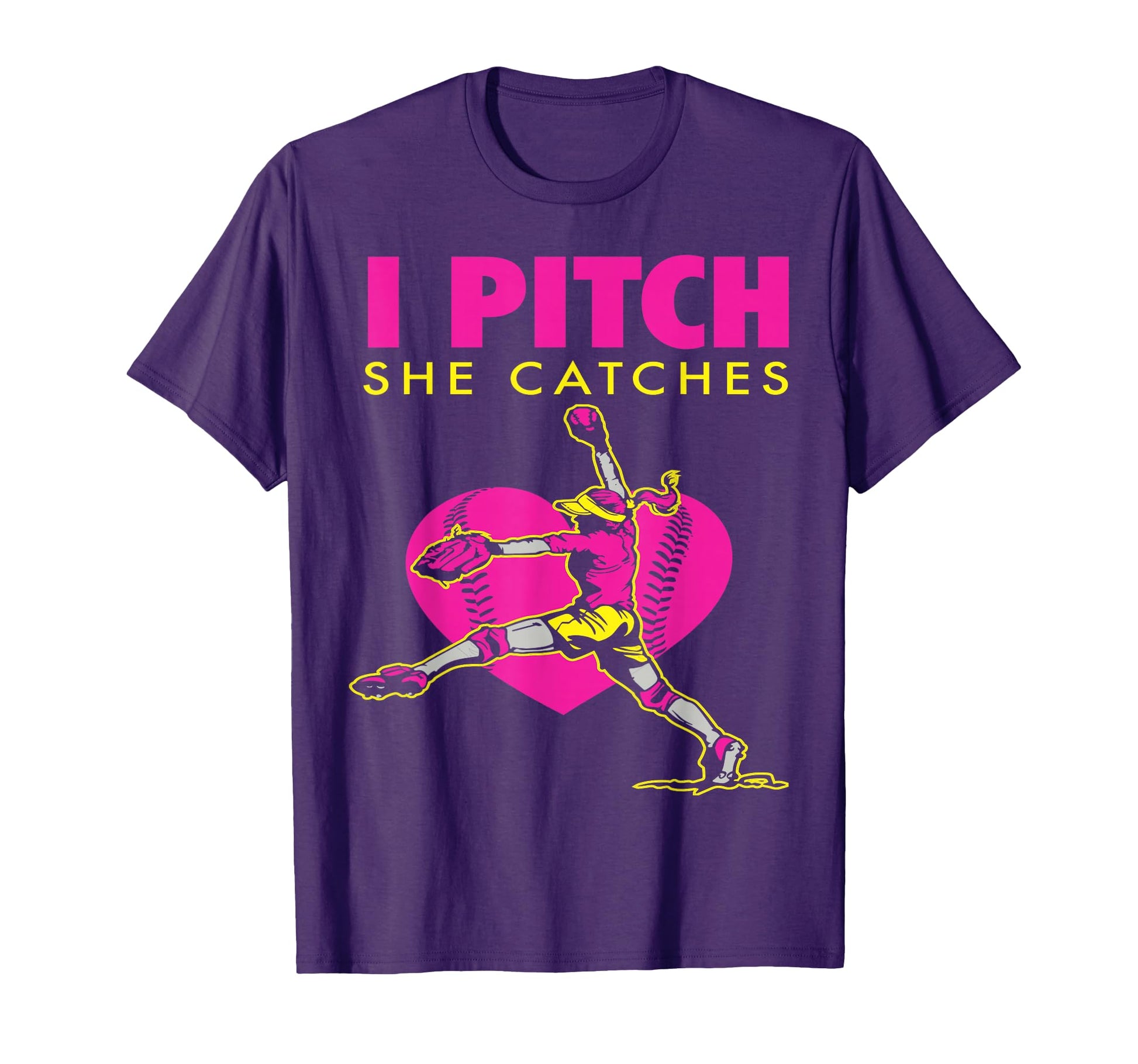 Softball Parent Fan I Pitch She T-Shirt - Fun Novelty Design Men Women - T-Shirt, Sweatshirt, Hoodie