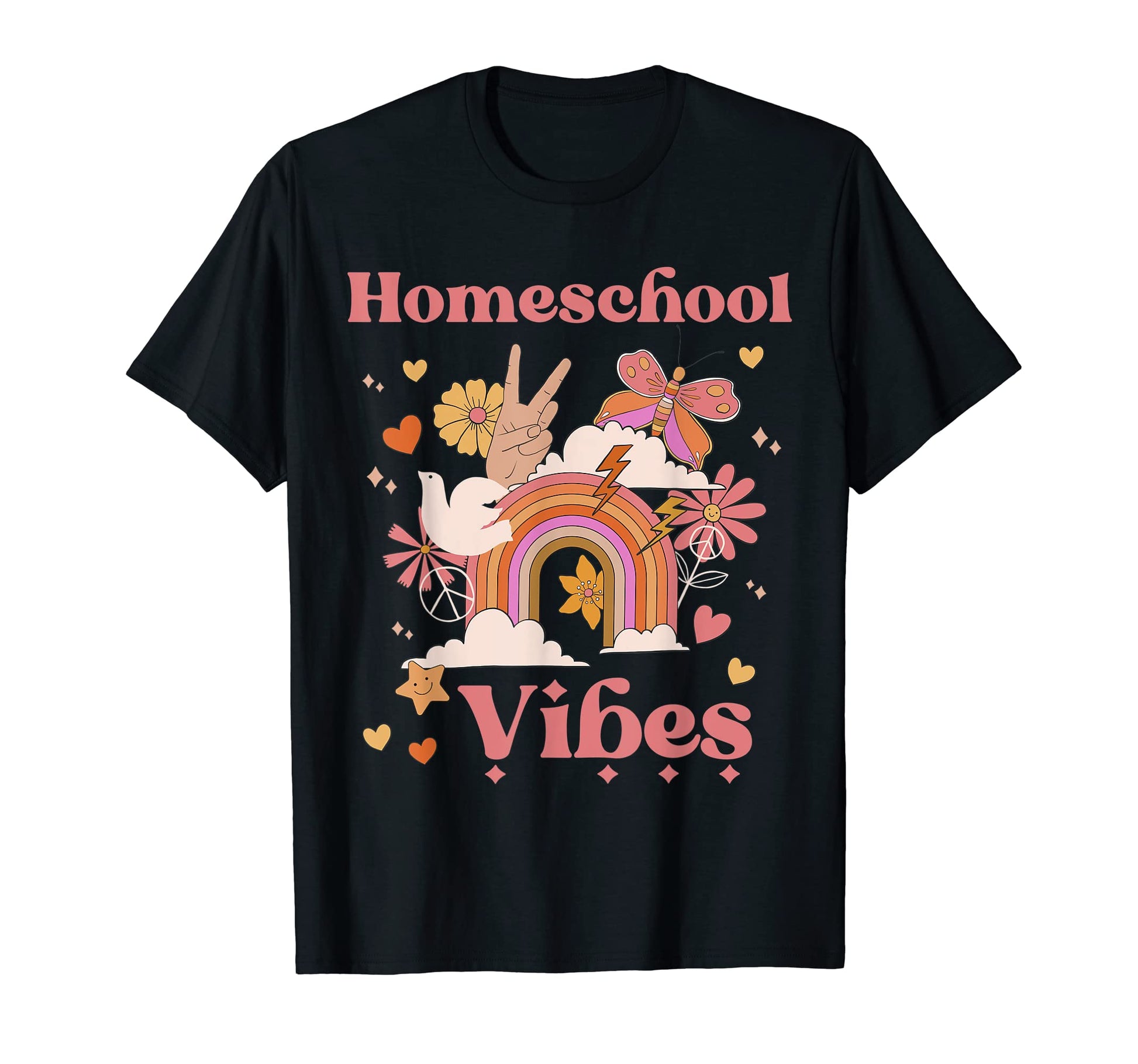 Homeschool Vibes Home School Groovy Boho T-Shirt - Custom Art Print Unisex - T-Shirt, Sweatshirt, Hoodie