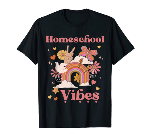 Homeschool Vibes Home School Groovy Boho T-Shirt - Custom Art Print Unisex - T-Shirt, Sweatshirt, Hoodie