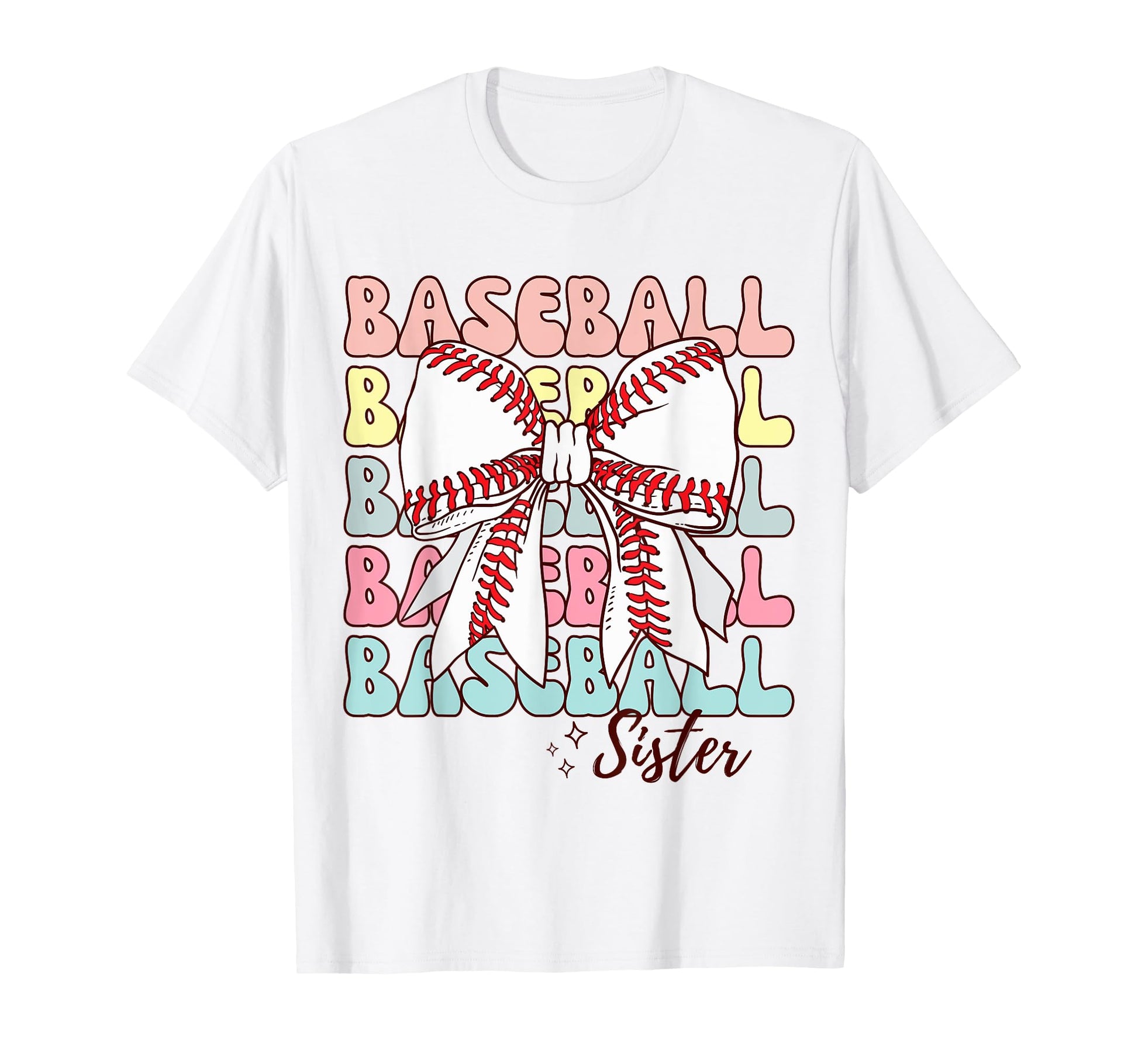 Baseball Sister Coquette Bow Baseball T-Shirt - Graphic Print for Adults - T-Shirt, Sweatshirt, Hoodie