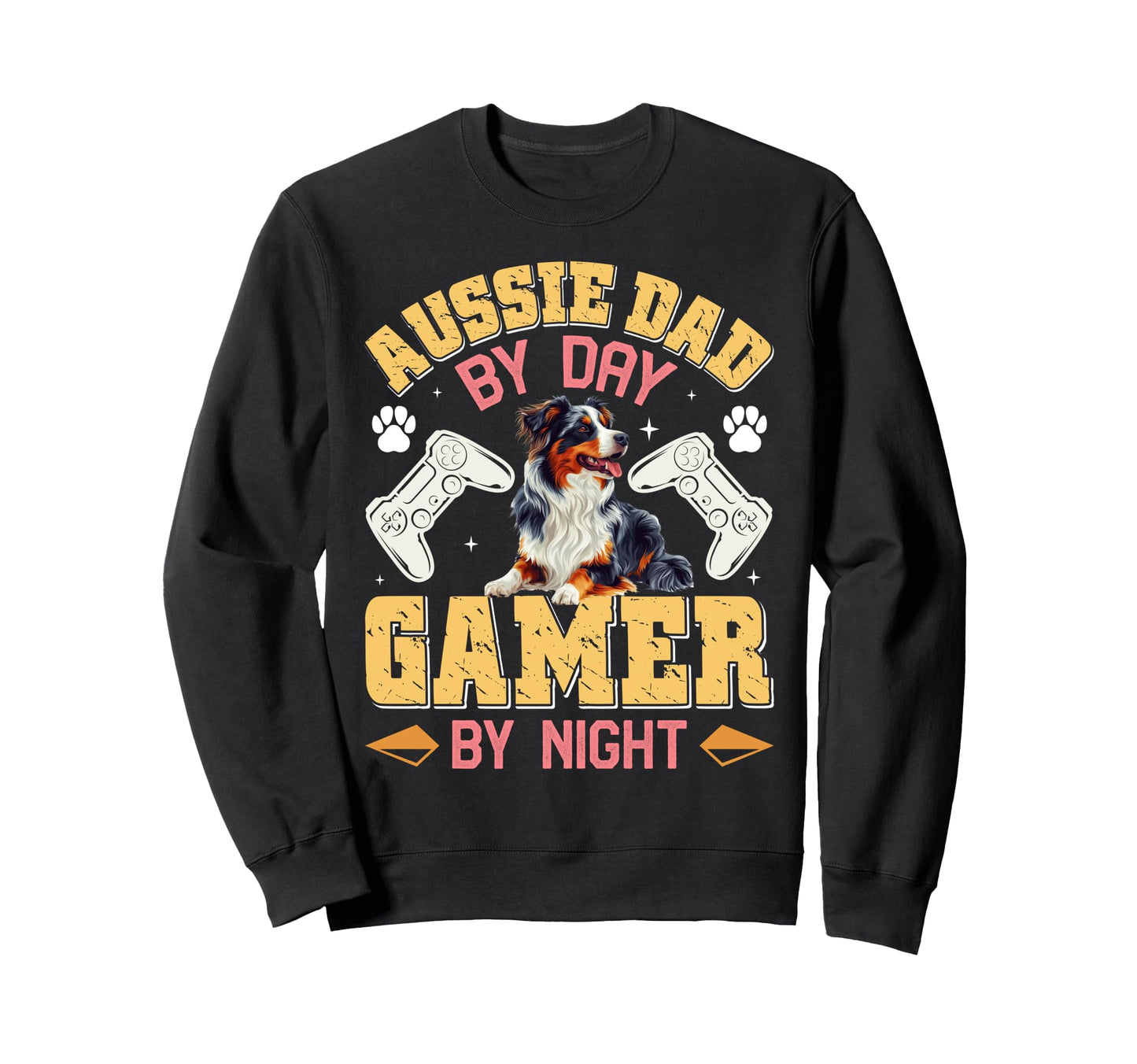 Aussie Dad Day Gamer Night Funny Sweatshirt - Custom Art Print Unisex - T-Shirt, Sweatshirt, Hoodie