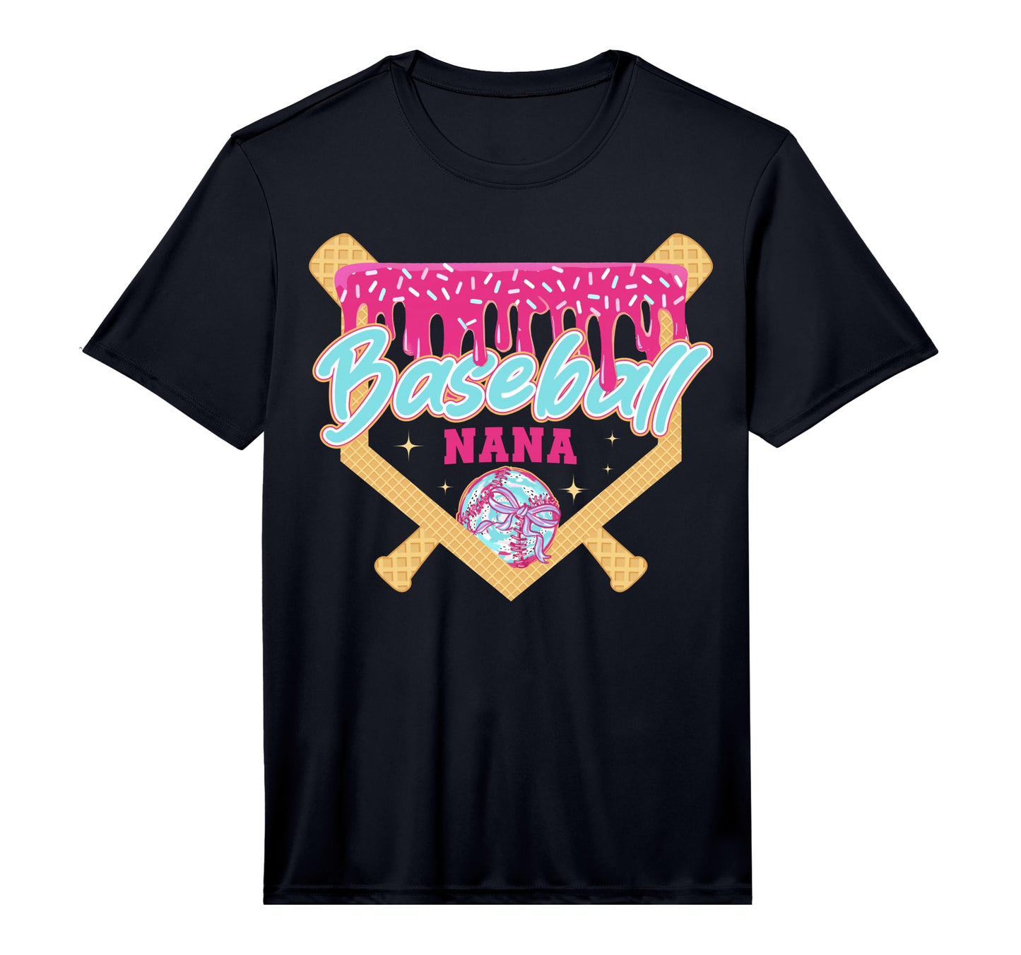 Baseball Nana Drip Ice Cream Baseball T-Shirt - Unique Graphic for Adults - T-Shirt, Sweatshirt, Hoodie