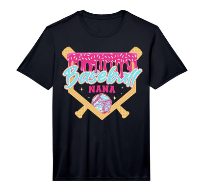 Baseball Nana Drip Ice Cream Baseball T-Shirt - Unique Graphic for Adults - T-Shirt, Sweatshirt, Hoodie