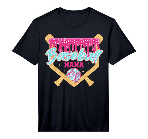 Baseball Nana Drip Ice Cream Baseball T-Shirt - Unique Graphic for Adults - T-Shirt, Sweatshirt, Hoodie