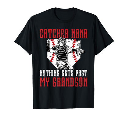 Baseball Catcher Nana Proud Nana T-Shirt - Trendy Graphic for Adults - T-Shirt, Sweatshirt, Hoodie