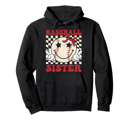 Baseball Sister Coquette Bow Sport Lovers Hoodie - Graphic Print Men Women - T-Shirt, Sweatshirt, Hoodie