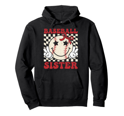 Baseball Sister Coquette Bow Sport Lovers Hoodie - Graphic Print Men Women - T-Shirt, Sweatshirt, Hoodie