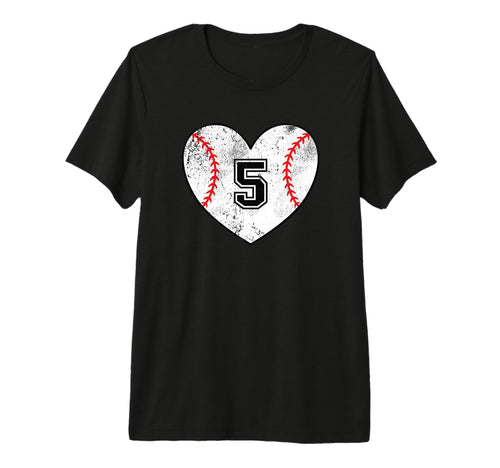 Baseball Heart Player 5 Baseball T-Shirt - Fun Novelty Design for Adults - T-Shirt, Sweatshirt, Hoodie