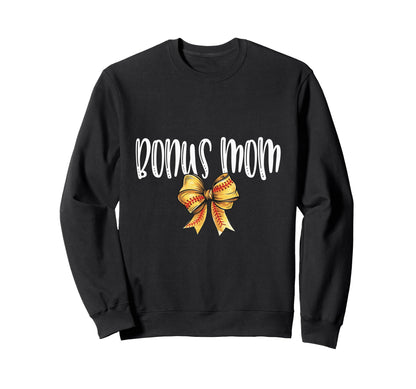 Coquette Baseball Bonus Mom Spirit Sweatshirt - Trendy Graphic Unisex - T-Shirt, Sweatshirt, Hoodie