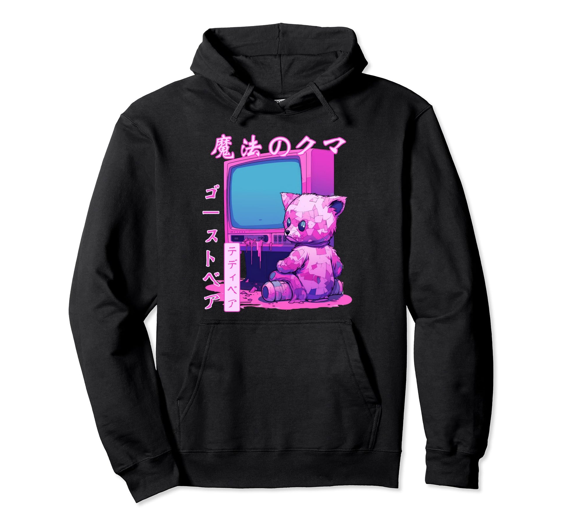 Kawaii Creepy Bear Japanese Aesthetic Hoodie - Novelty Apparel Men Women - T-Shirt, Sweatshirt, Hoodie