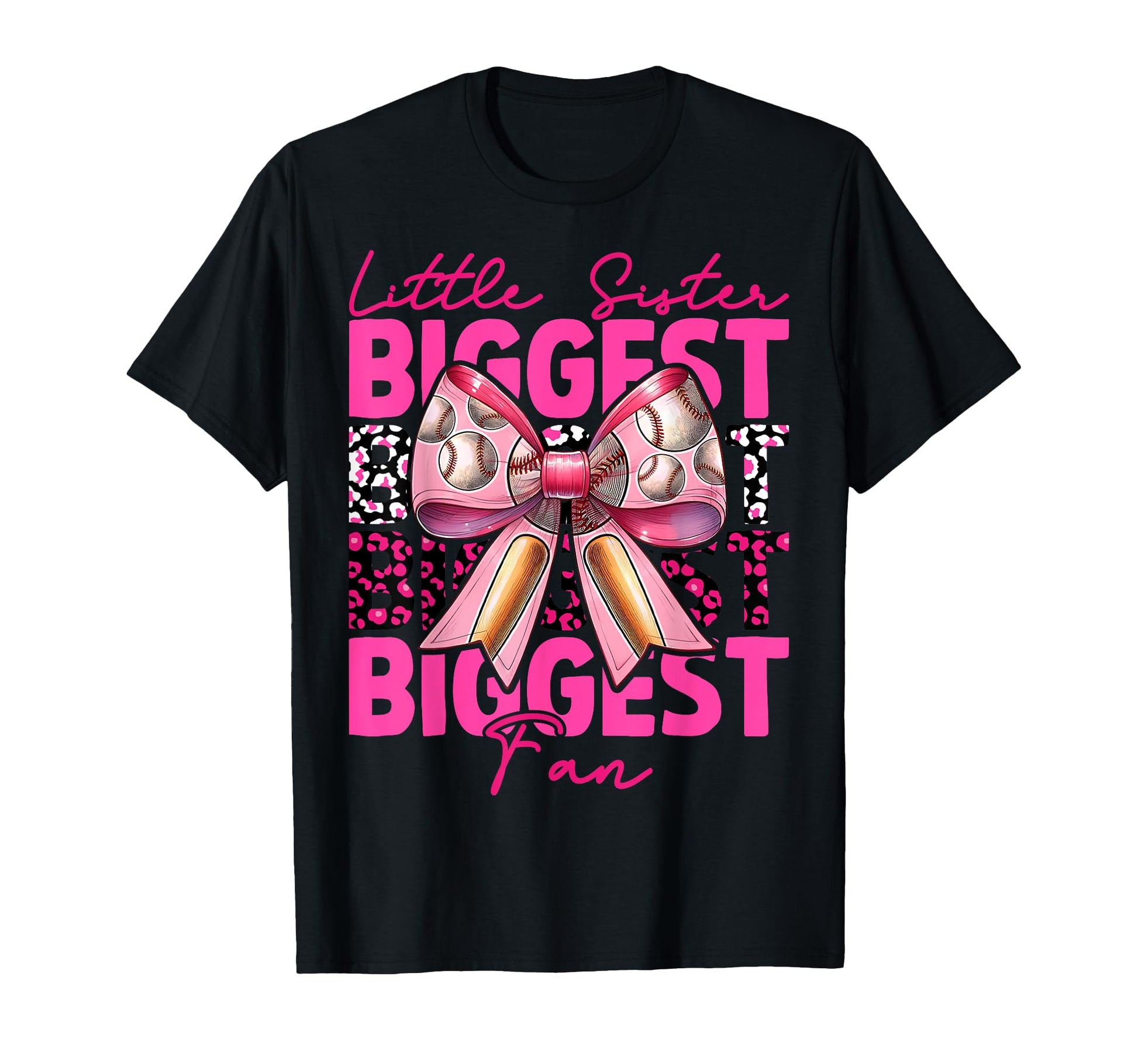Baseball Sister Coquette Bow Little T-Shirt - Custom Art Print for Adults - T-Shirt, Sweatshirt, Hoodie