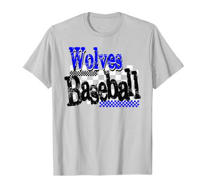 Wolves Checkered Baseball Mom Game Day T-Shirt - Fun Novelty Design Unisex - T-Shirt, Sweatshirt, Hoodie