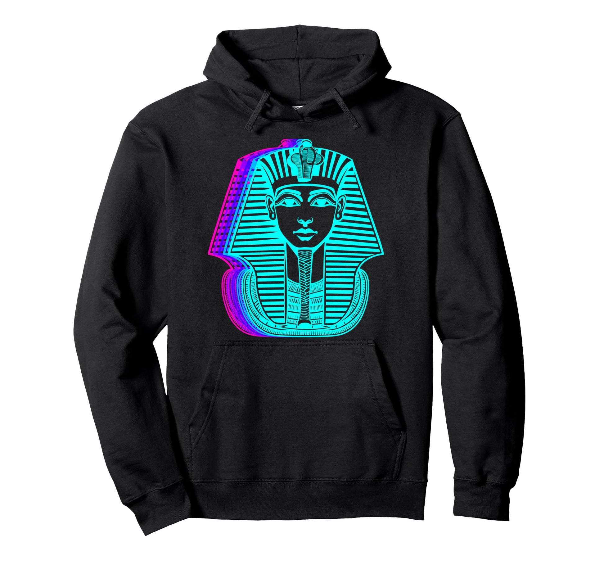 Pharaoh King Tut Egyptian Vaporwave Hoodie - Novelty Apparel for Adults - T-Shirt, Sweatshirt, Hoodie