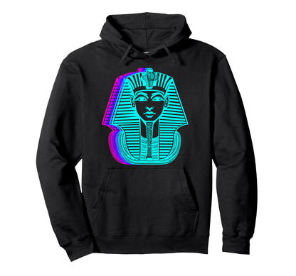 Pharaoh King Tut Egyptian Vaporwave Hoodie - Novelty Apparel for Adults - T-Shirt, Sweatshirt, Hoodie