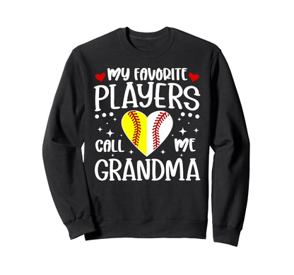 Favorite Players Call Me Grandma Sweatshirt - Aesthetic Graphic for Adults - T-Shirt, Sweatshirt, Hoodie
