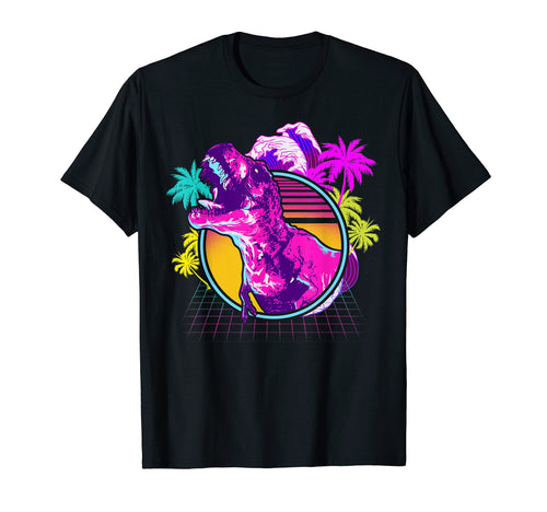90S 80S Dinosaur Vaporwave Aesthetic T-Shirt - Novelty Apparel Unisex - T-Shirt, Sweatshirt, Hoodie
