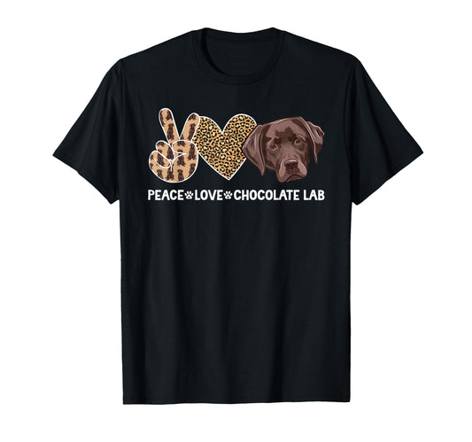 Peace Love Chocolate Lab Owner T-Shirt - Aesthetic Graphic for Adults - T-Shirt, Sweatshirt, Hoodie