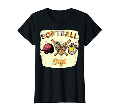 Womens Bleached Softball Gigi Leopard T-Shirt - Minimalist Print Men Women - T-Shirt, Sweatshirt, Hoodie