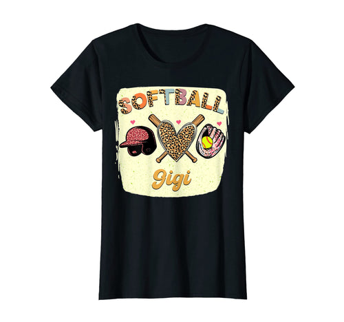 Womens Bleached Softball Gigi Leopard T-Shirt - Minimalist Print Men Women - T-Shirt, Sweatshirt, Hoodie