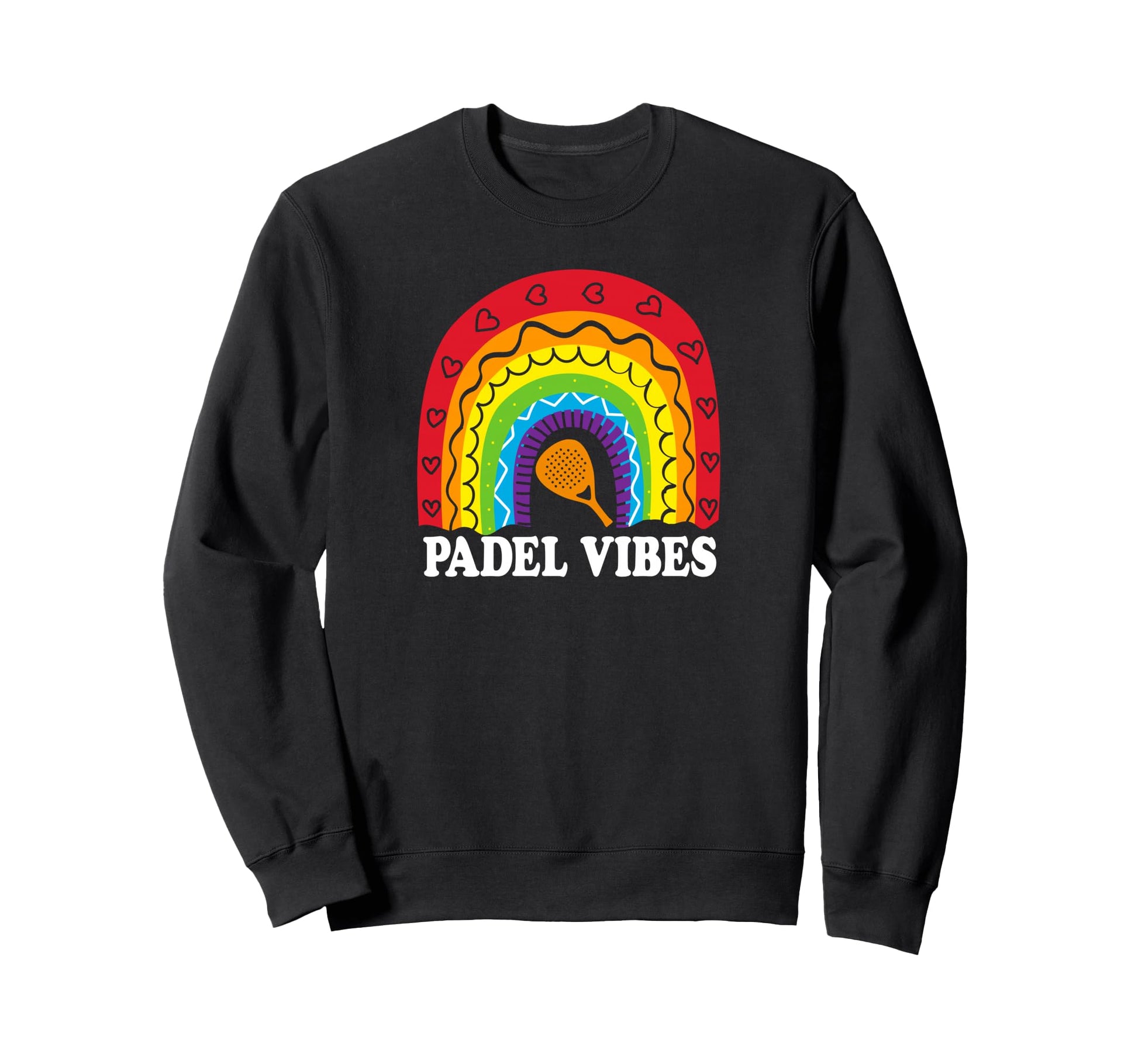 Rainbow Paddle Tennis Racket Padel Sweatshirt - Custom Art Print Unisex - T-Shirt, Sweatshirt, Hoodie