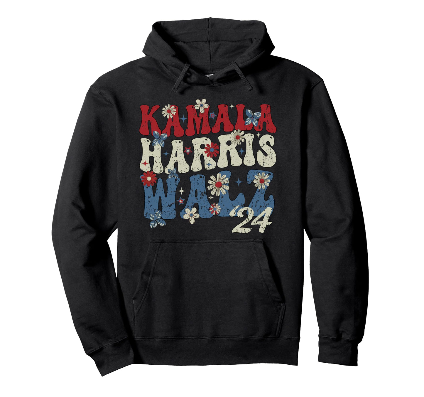 Groovy Flower Harris Walz Waltz 2024 Hoodie - Novelty Apparel Men Women - T-Shirt, Sweatshirt, Hoodie