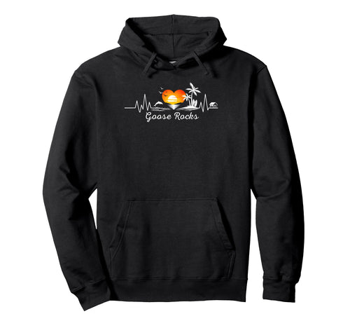 Tropical Palm Trees Heartbeat Goose Hoodie - Trendy Graphic for Adults - T-Shirt, Sweatshirt, Hoodie