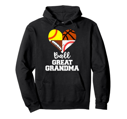 Ball Great Grandma Football Baseball Hoodie - Graphic Print for Adults - T-Shirt, Sweatshirt, Hoodie