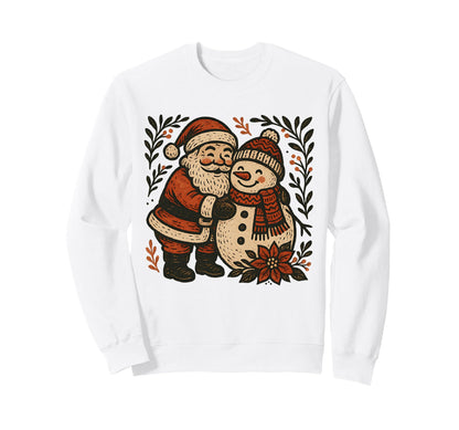 Snowman Santa Winter Boho Floral Sweatshirt - Trendy Graphic Unisex - T-Shirt, Sweatshirt, Hoodie