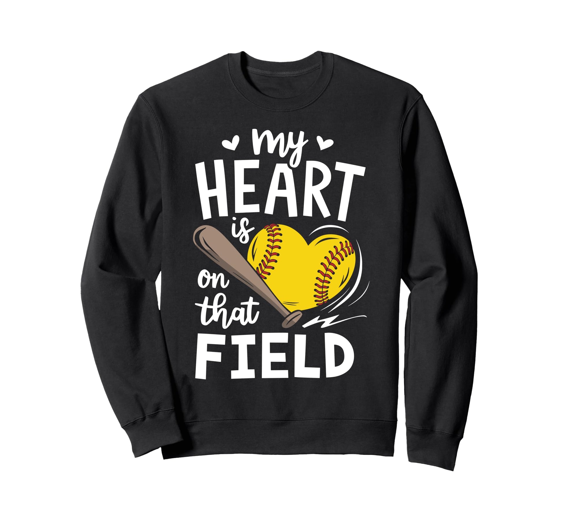 My Heart Is That Field Softball Sweatshirt - Aesthetic Graphic for Adults - T-Shirt, Sweatshirt, Hoodie