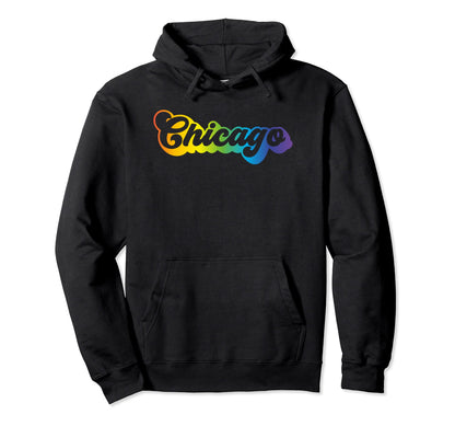 Chicago Illinois Il Chi Town Rainbow Hoodie - Streetwear Style Men Women - T-Shirt, Sweatshirt, Hoodie