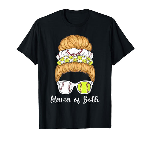 Messy Bun Mom Both Baseball Softball T-Shirt - Streetwear Style for Adults - T-Shirt, Sweatshirt, Hoodie