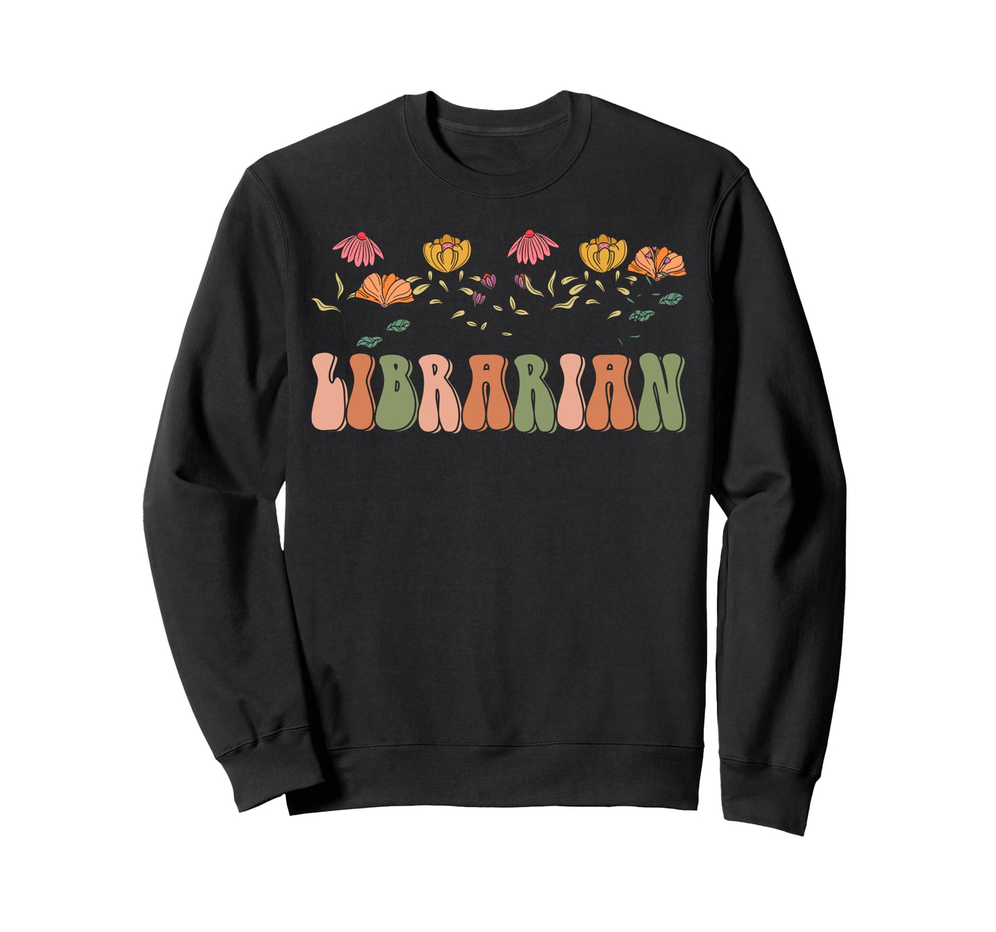 Boho Floral Librarian Gift Wildflower Sweatshirt - Graphic Print Men Women - T-Shirt, Sweatshirt, Hoodie