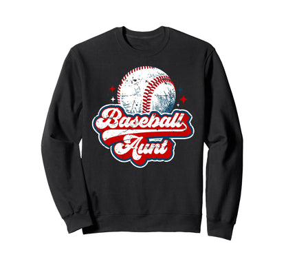 Baseball Aunt Baseball Player Auntie Sweatshirt - Unique Graphic Men Women - T-Shirt, Sweatshirt, Hoodie