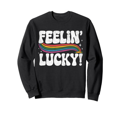 St Patricks Day Lucky Rainbow Parade Sweatshirt - Minimalist Print Unisex - T-Shirt, Sweatshirt, Hoodie