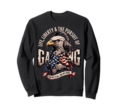 Funny Patriotic Usa Gamer Proud Video Sweatshirt - Custom Art Print Unisex - T-Shirt, Sweatshirt, Hoodie