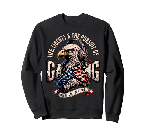 Funny Patriotic Usa Gamer Proud Video Sweatshirt - Custom Art Print Unisex - T-Shirt, Sweatshirt, Hoodie