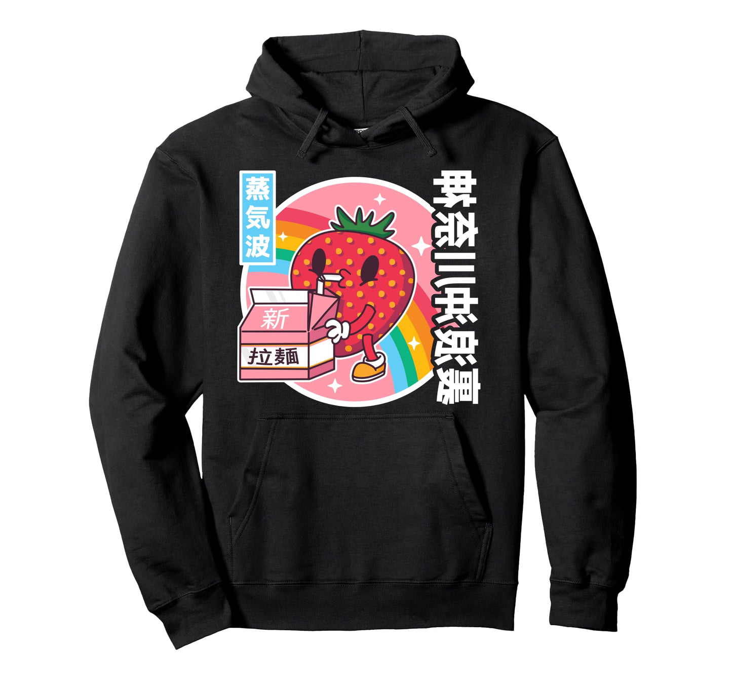Strawberry Milk Carton Kawaii Grid Hoodie - Fun Novelty Design Unisex - T-Shirt, Sweatshirt, Hoodie