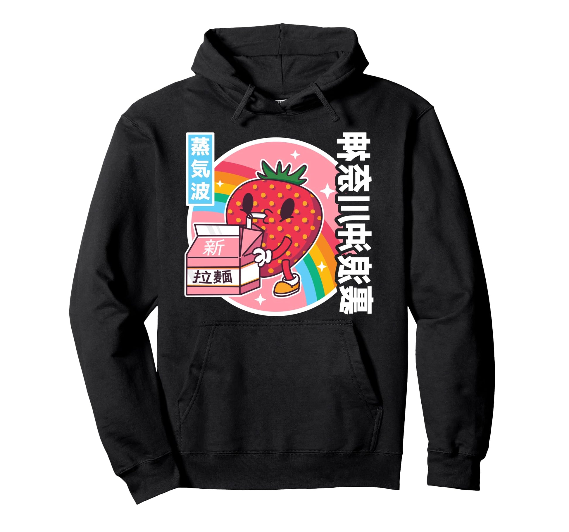 Strawberry Milk Carton Kawaii Grid Hoodie - Fun Novelty Design Unisex - T-Shirt, Sweatshirt, Hoodie