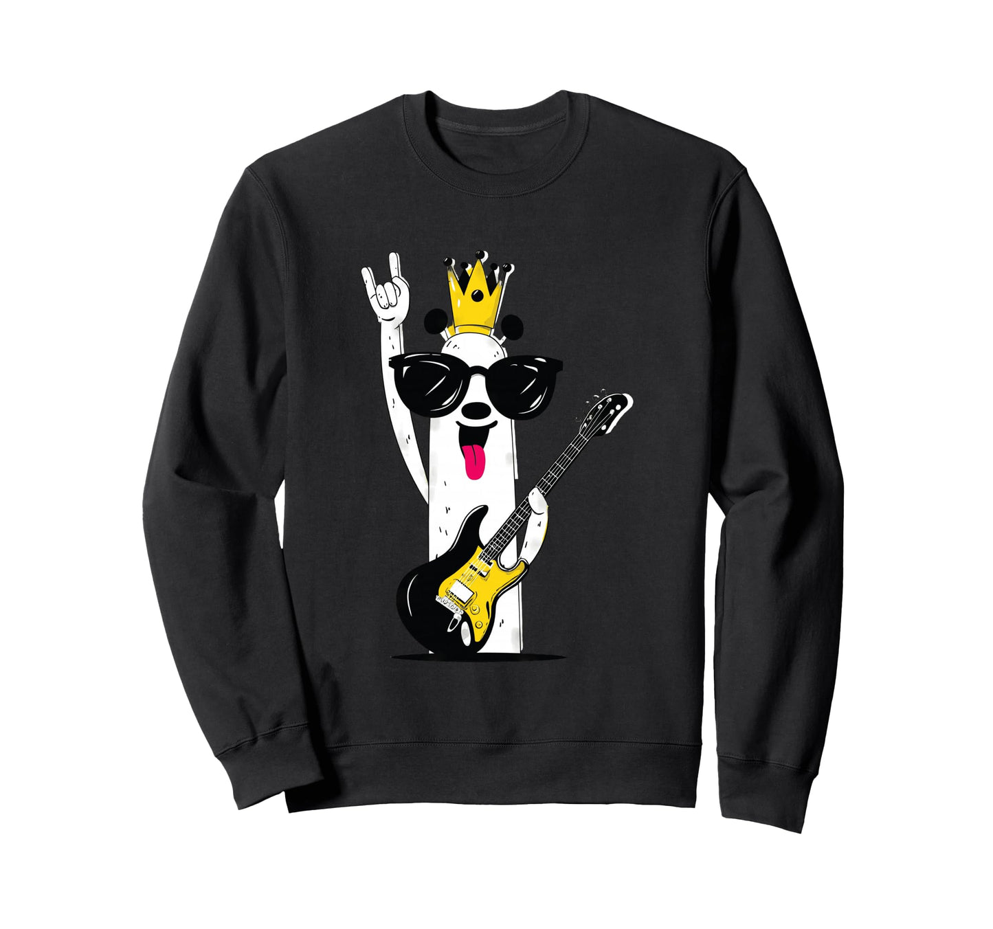 Panda Guitar Player Rock Music Sweatshirt - Fun Novelty Design Men Women - T-Shirt, Sweatshirt, Hoodie