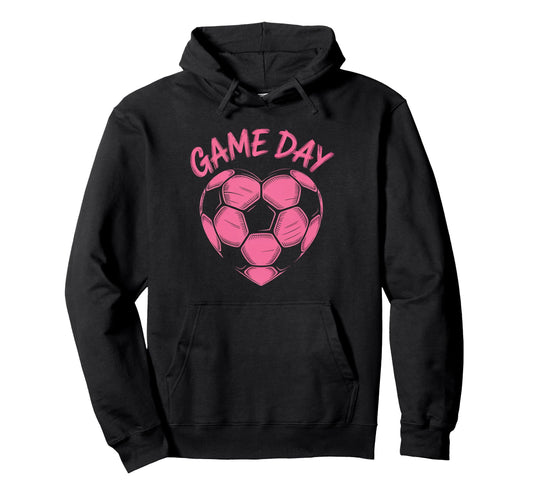 Womens Soccer Game Day Ladies Heart Hoodie - Aesthetic Graphic Unisex - T-Shirt, Sweatshirt, Hoodie