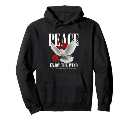 Dove Roses And Lettering Hoodie - Trendy Graphic Unisex - T-Shirt, Sweatshirt, Hoodie