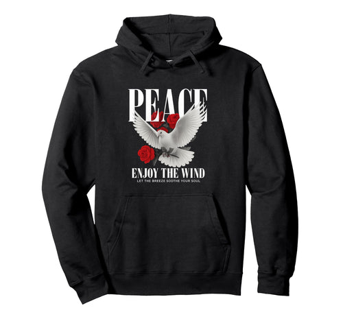 Dove Roses And Lettering Hoodie - Trendy Graphic Unisex - T-Shirt, Sweatshirt, Hoodie