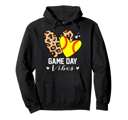 Game Day Vibes Funny Softball Mom Hoodie - Minimalist Print Men Women - T-Shirt, Sweatshirt, Hoodie