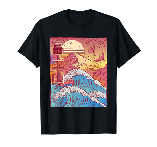 Lofi Vaporwave Kanagawa Wave Fuji T-Shirt - Custom Art Print Unisex - T-Shirt, Sweatshirt, Hoodie