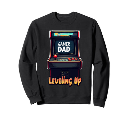 Fathers Day Gift Gamer Dad Leveling Sweatshirt - Aesthetic Graphic Unisex - T-Shirt, Sweatshirt, Hoodie