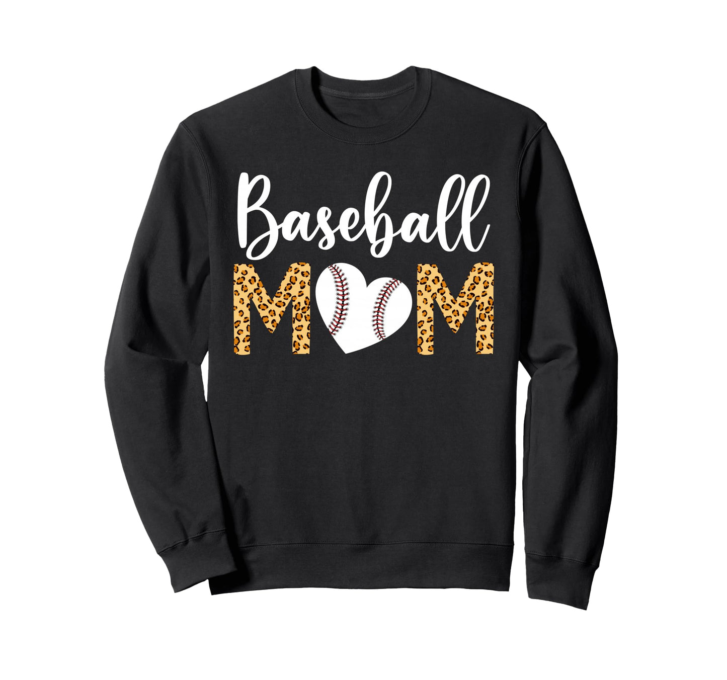 Baseball Mom Mothers Day Leopard Sweatshirt - Custom Art Print for Adults - T-Shirt, Sweatshirt, Hoodie