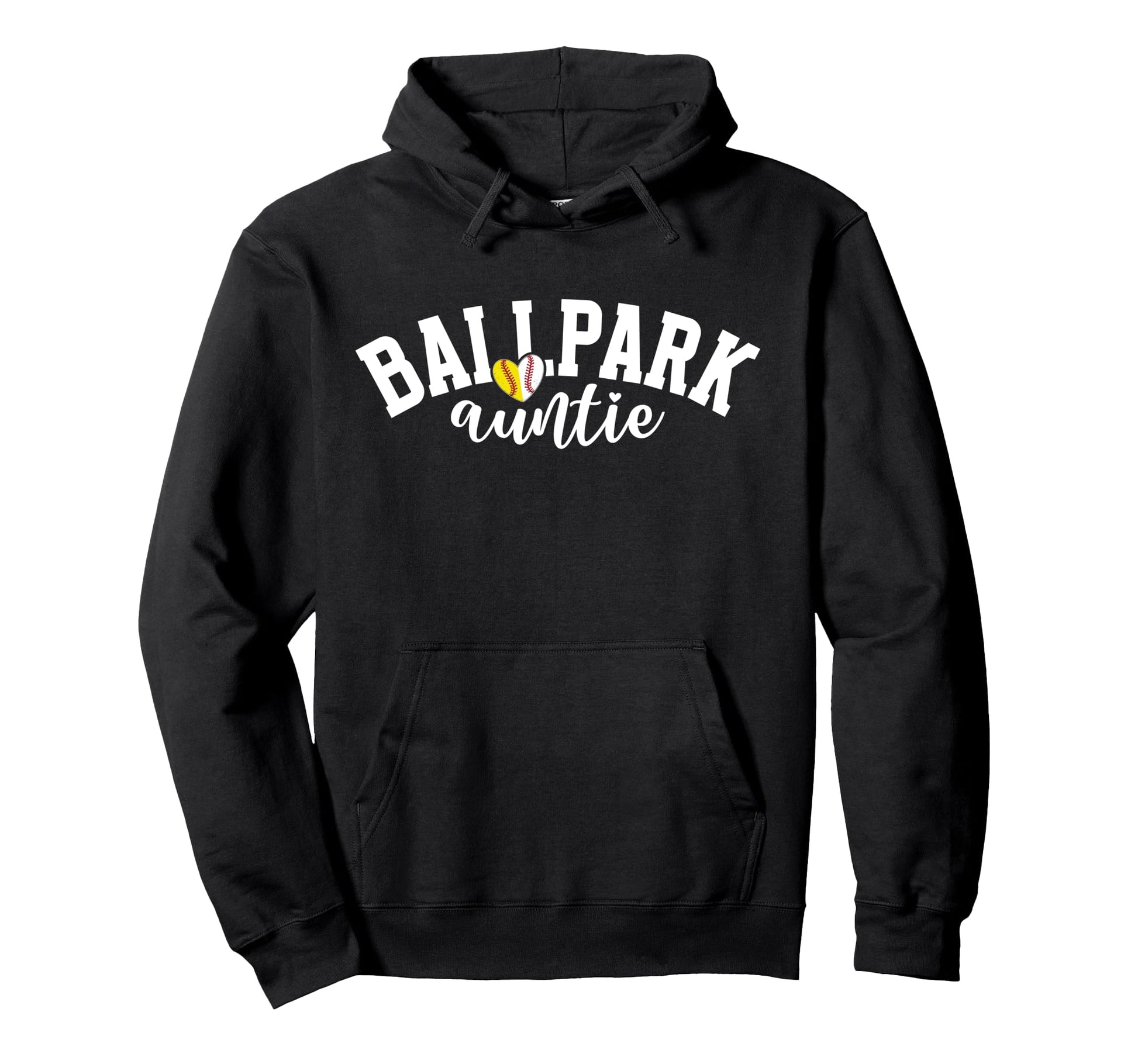 Ballpark Auntie Softball Baseball Aunt Hoodie - Unique Graphic for Adults - T-Shirt, Sweatshirt, Hoodie