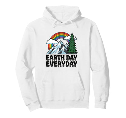 Earth Day Everyday Rainbow Mountain Hoodie - Trendy Graphic Men Women - T-Shirt, Sweatshirt, Hoodie